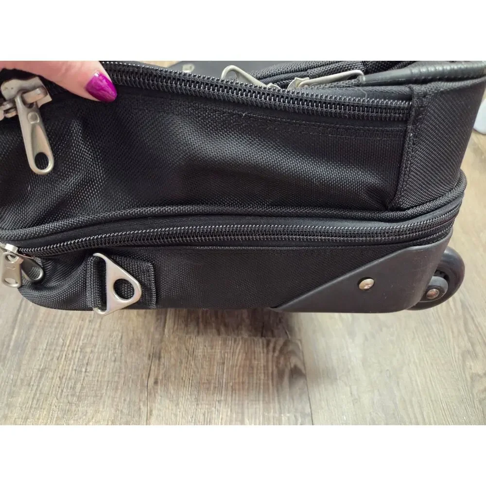 Delsey Rolling Laptop Duffle Briefcase Travel Under Seat Tote Carry On Bag